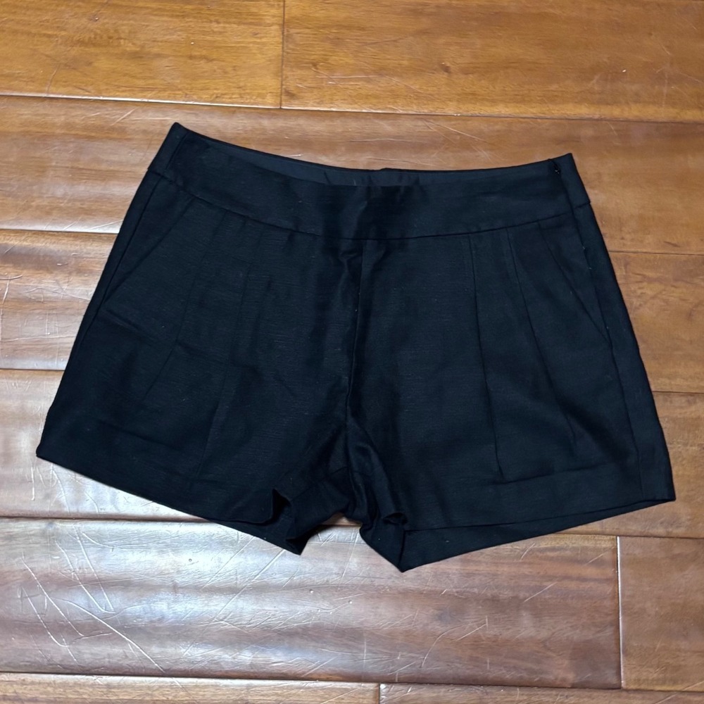 NWT J. Crew Black Pleated‎ Shorts Side Zip Dressy Tailored Minimalist Size 4